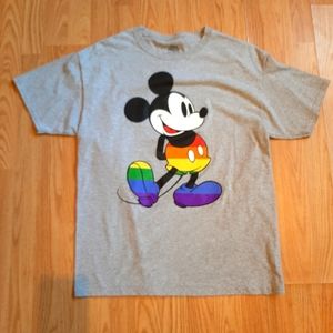 NWOT Disney PRIDE Collection Mickey Mouse Pride Flag Rainbow Unisex T-Shirt